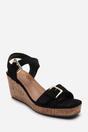 Black Where's That From Black Olivine Double Strap Platform Wedge, Image 3 of 6
