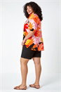 Orange Curve Floral Stretch Jersey Top, Image 3 of 5