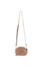 Camel Real Leather Compact Crossbody Bag with Adjustable Strap, Image 2 of 4