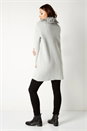Grey Faux Fur Collar Coatigan, Image 3 of 4