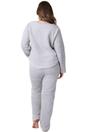 Grey Supersoft Textured Woven Pattern Fleece Pyjamas, Image 2 of 5