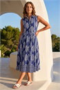Navy Petite Shell Print Dress, Image 1 of 5