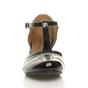 Black AJVANI Black Mid Heel Comfort T-Bar Brogue 2 Part Heels, Image 6 of 6