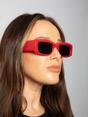 Red SVNX Red Chunky Rectangle Sunglasses in Red, Image 2 of 6