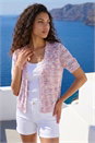 Pink Petite Space Dye Knit Cardigan, Image 1 of 4