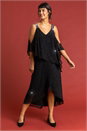 Black Diamante Embellished Chiffon Dress, Image 1 of 5