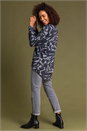 Dark Grey Abstract Animal Print Long Sleeve Top, Image 2 of 5