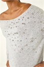 Light Grey Embellished Soft Knit Jumper , Image 5 of 5