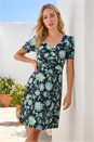 Lime Floral Sweetheart Neck Dress, Image 2 of 4