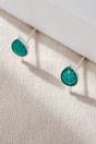 Aqua Turquoise Leaf Stud Earrings, Image 1 of 4
