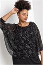 Silver Curve Foil Print Overlay Dress, Image 4 of 4