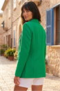 Green Textured Pocket Stretch Jacket, Image 3 of 4