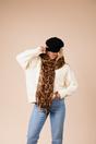 Brown Leopard Print Scarf, Image 1 of 5