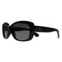 Black Oval Shiny Black Grey Gradient Polarized Sunglasses, Image 2 of 5