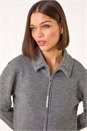 Grey Knitted Zip Detail Dress, Image 4 of 5