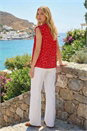 Red Circle Print Frill Sleeve Blouse, Image 3 of 4