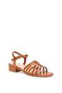 Brown 'Katie' Low Heel Open Toe Sandals With Ankle Strap, Image 2 of 5