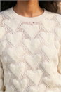 Ivory  Heart Detail Knit Jumper, Image 4 of 4