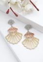 Gold Diva Shell-shaped Dangle Earrings, Image 2 of 5