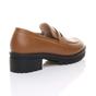 Tan AJVANI Tan Flat Chunky Heeled Penny Loafers, Image 4 of 5