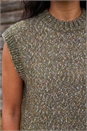 Khaki Speckled Knit Vest, Image 3 of 4
