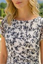 White Heart Print Lace Stretch Dress, Image 4 of 4
