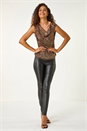 Bronze Sequin Cowl Neck Stretch Jersey Top, Image 2 of 5
