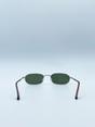Gold Slim Metal Oval Frame in Gold with Khaki Lenses, Image 5 of 5