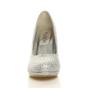 Silver High Heel Diamante Court Shoes, Image 6 of 6