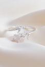 Silver Sterling Silver CZ Olive Leaf Ring, Image 1 of 2