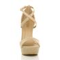 Natural AJVANI Natural High Heel Crossed Straps Platform Sandals, Image 6 of 6