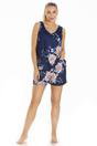 Navy Camille Lingerie Navy Lightweight Floral Print Short Pyjama Set, Image 1 of 2