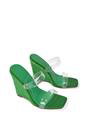 Green 'Shea' Perspex Strappy Espadrilles Wedge Heel Sandals, Image 2 of 5