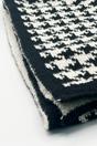 White Houndstooth Herringbone Double Sided Scarf, Image 3 of 3