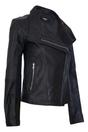 Black Womens Leather Biker Jacket - Riga, Image 2 of 4