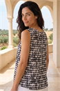 Black Classic Geo Sleeveless Shell Top, Image 2 of 4