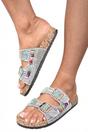Silver iKrush Silver Audrey Double Buckle Jewelled Sandals, Image 6 of 8
