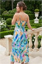 Blue Petite Strappy Button Through Dress, Image 3 of 4