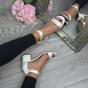 Ivory AJVANI Ivory Mid Block Heel Ankle Strap Sandals, Image 5 of 6