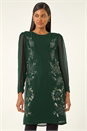 Green Premium Embellished Shift Dress, Image 4 of 5