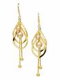 Gold Pearl Cage Tassel Drop Earrings, Image 1 of 3