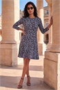 Blue Floral Print Frill Dress, Image 2 of 4
