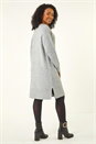 Grey Petite Knitted Pintuck Shift Dress, Image 3 of 5