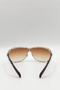 Brown SVNX Brown Vintage Rose Wrap Around Sunglasses In Brown, Image 6 of 6