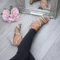Natural AJVANI Natural High Heel Crossed Straps Buckle Sandals, Image 5 of 6