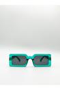 Blue Light Blue Oversized Rectangle Plastic Frame Sunglasses, Image 1 of 7