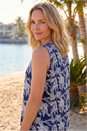 Navy  Classic Floral Sleeveless Shell Top, Image 2 of 3