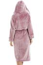 Burgundy Camille Lingerie Burgundy Deep Pile Full Length Fleece Bathrobe, Image 5 of 5