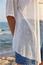 White Petite Textured Cardigan, Image 4 of 4