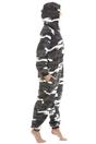 Multi Snow Camouflage Supersoft Fleece Zip Front Hooded Onesie, Image 3 of 3